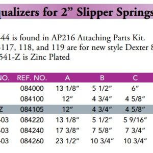 EQUALIZER, 9K DEXTER, 38" SPACING (13 1/8"L)